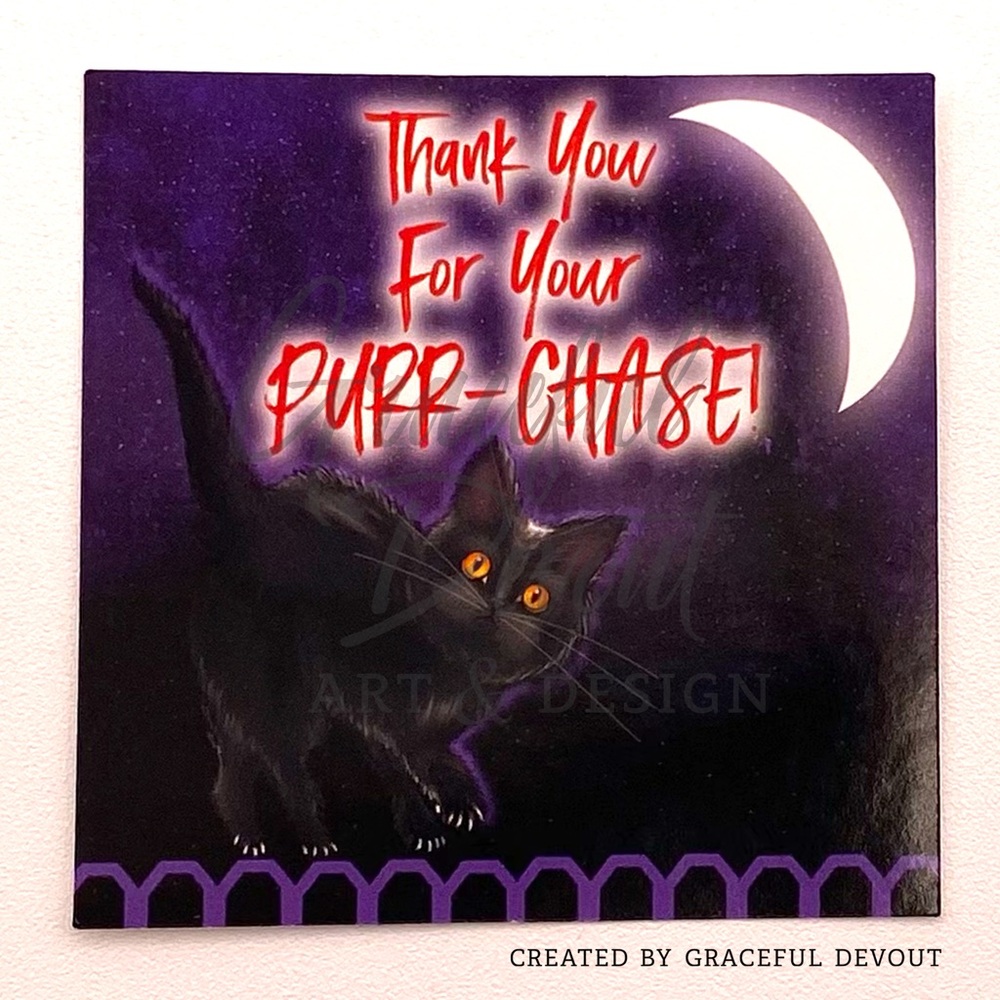Thank You For Your Purr-chase! 2" 48ct Stickers - Picture 5 of 5